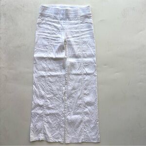 INC white linen blend trousers wide ankle size 6 petite 29 inseam